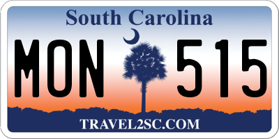 SC license plate MON515