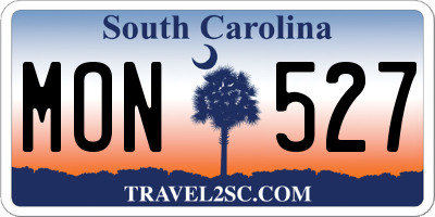 SC license plate MON527