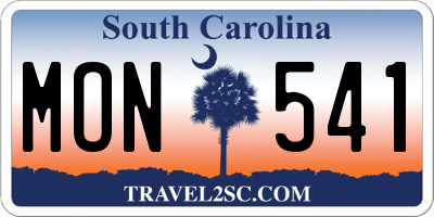 SC license plate MON541