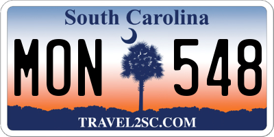 SC license plate MON548