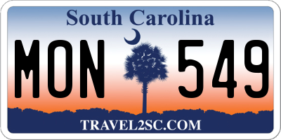 SC license plate MON549
