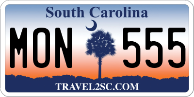 SC license plate MON555