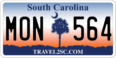 SC license plate MON564