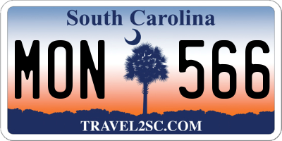SC license plate MON566