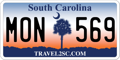 SC license plate MON569