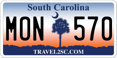 SC license plate MON570