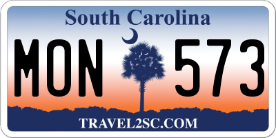 SC license plate MON573