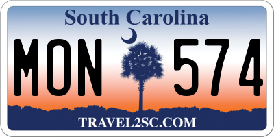 SC license plate MON574