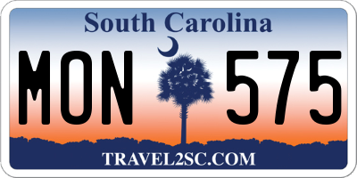SC license plate MON575