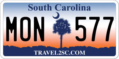 SC license plate MON577
