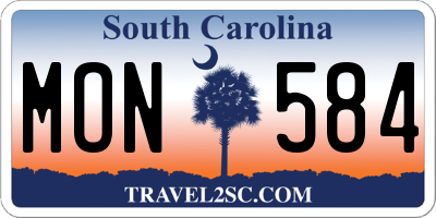 SC license plate MON584