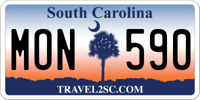 SC license plate MON590