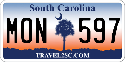 SC license plate MON597