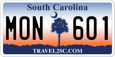 SC license plate MON601