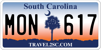 SC license plate MON617