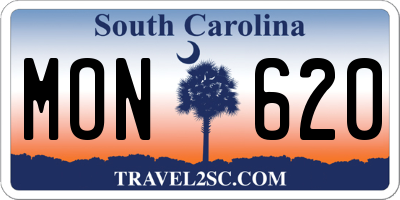 SC license plate MON620