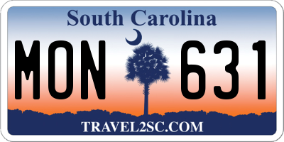 SC license plate MON631