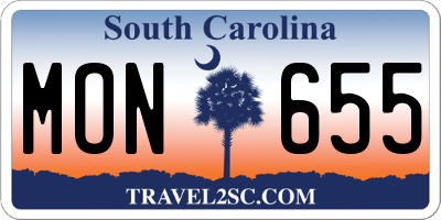 SC license plate MON655
