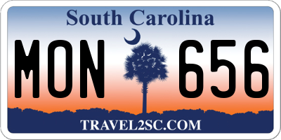 SC license plate MON656