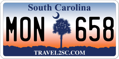SC license plate MON658