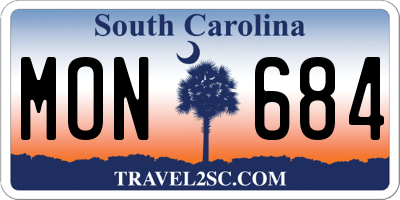 SC license plate MON684