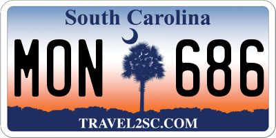 SC license plate MON686