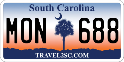 SC license plate MON688