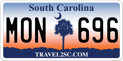 SC license plate MON696