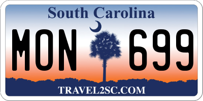 SC license plate MON699