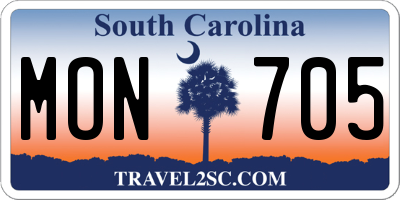 SC license plate MON705