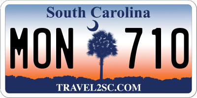 SC license plate MON710