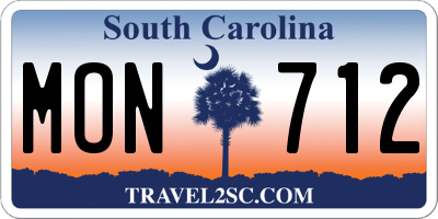 SC license plate MON712