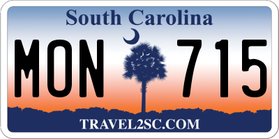 SC license plate MON715