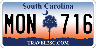 SC license plate MON716