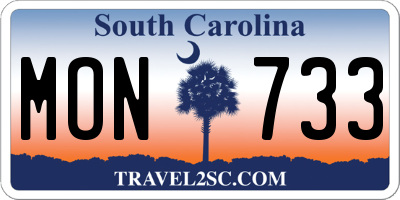 SC license plate MON733