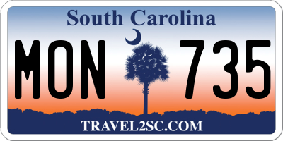 SC license plate MON735