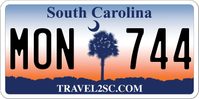 SC license plate MON744