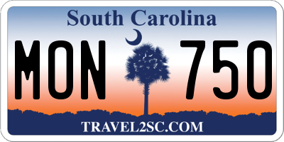 SC license plate MON750