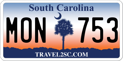SC license plate MON753