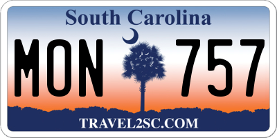 SC license plate MON757