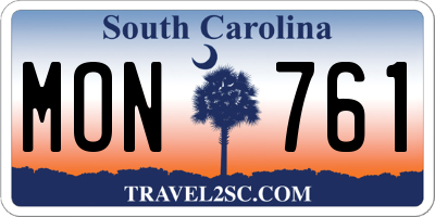 SC license plate MON761