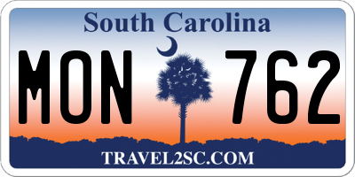 SC license plate MON762