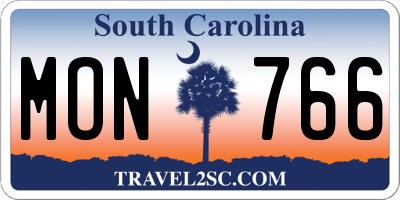 SC license plate MON766
