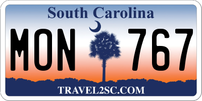 SC license plate MON767