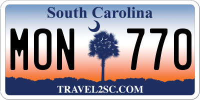 SC license plate MON770