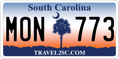 SC license plate MON773