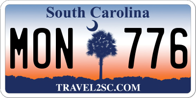 SC license plate MON776
