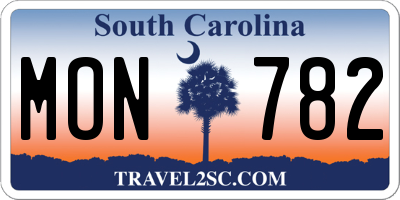 SC license plate MON782