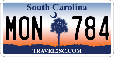 SC license plate MON784