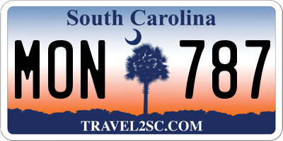 SC license plate MON787